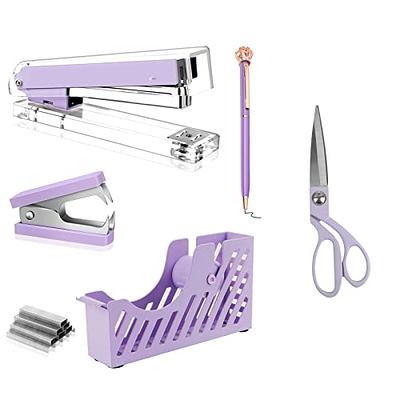 Purple Office Supplies Set, UPIHO Stapler and Tape Dispenser Set