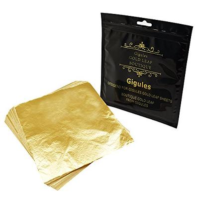 Gigules Gold Leaf Sheets 100 Pcs Imitation Gold Foil Sheets for