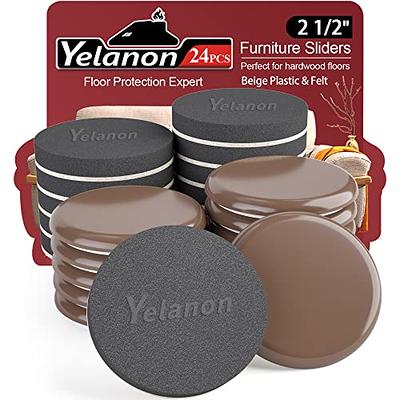 Yelanon Furniture Sliders 24pcs-3 1/2 Furniture Sliders for Carpet Furniture Pads Hardwoods Floors Heavy Duty Furniture Movers Sliders Reusable Fu