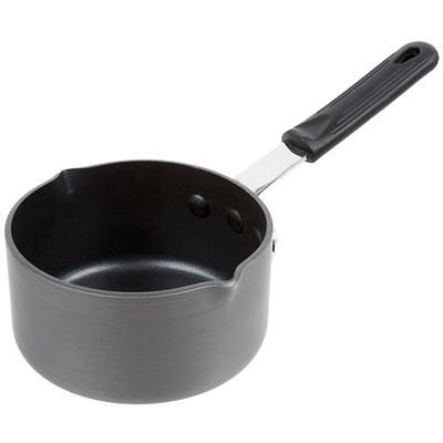 Choice 3.75 Qt. Tapered Aluminum Sauce Pan with Black Silicone Handle