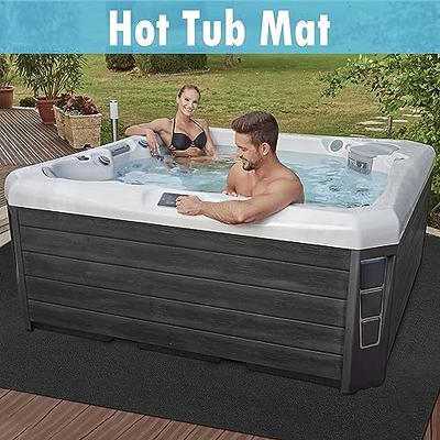 FENXAM 90 * 90 inch Hot Tub Pad, Inflatable Hot Tub Mat Outdoor