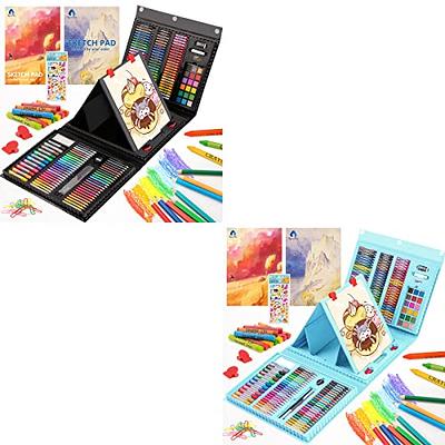 MDCGFOD Art Supplies 153 Pieces Drawing Art Kit with Crayons, Oil Pastels,  Colored Pencils, Watercolor Cakes,Coloring Book, Gifts Art Set Painting Kit