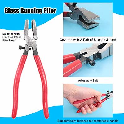 Glarks 4Pcs Heavy Duty Glass Running Pliers Tools Set, Breaker Grozer Plier  with Glass Cutter and Pencil Style Oil Feed Carbide Tip Glass Cutter for  Mosaic/Tiles/Mirror/Stained Glass Cutting - Yahoo Shopping