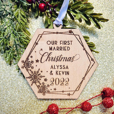 Newlywed Gift,our First Christmas As Mr And Mrs Ornament, Married Wedding  Gift Keepsake, Personalized Ornament
