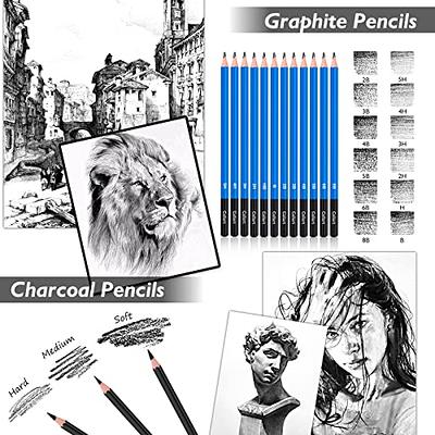 Drawing Kit Artists Supplies, 72-Piece Artists Drawing Sets Graphite Art Pencils for Adults Teens Kids for Drawing and Shading Sketchbook Drawing