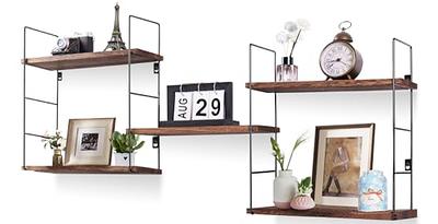 Flash Furniture Mayfair Rustic Wood Grain Finish Storage Shelf with Black  Metal Frame