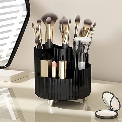 DEAMACE 360° Rotating Makeup Brush Holder, Large Capacity Makeup Brush  Organizer, 5 Slots Makeup Brushes Cup, Cosmetic Brush Storage for Vanity  Bathroom Countertop, Pencil Holder for Desktop, Black - Yahoo Shopping