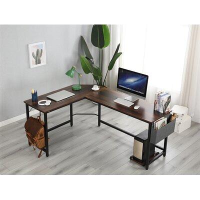 WOODYNLUX L Shaped Computer Desk - Home Office Desk with Shelf