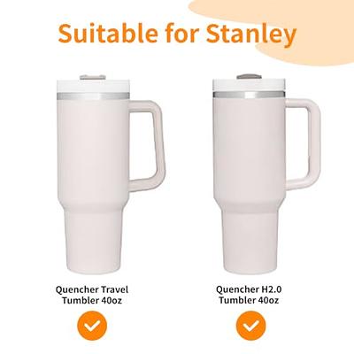 Bluwing 2 Pcs Stainless Steel Straws for 40 oz Stanley Tumbler, Replacement  40 oz Stanley Cup Straw Accessories with Silicone Tips and Cleaning Brush