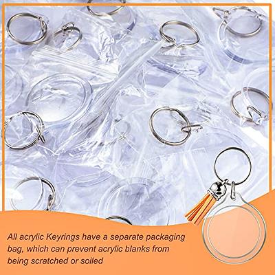 50pcs Photo Keychain Blanks Acrylic Blank Keychains Blank Keyrings