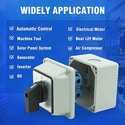 Commutateur universel 20a 3 positions 8 Terminal 690v Rotary Cam Changer  Switch