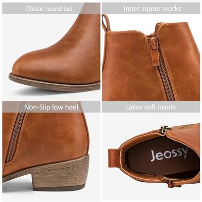  Jeossy Women's Ankle Boots Thick Heel Low Heeled Booties for  Women | Ankle & Bootie