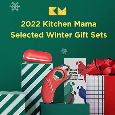 Kitchen Mama Infinite Openings Collection: Mini Series, Patented Titled  Blade Opens Any Can Shape, Smooth Edge, and Epic One Opener: Magnetic,  Opens Bottle, Beer, Pull Tab Cans, and Jars (MIni Red) 