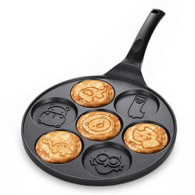 Commercial Chef Cast Iron Mini Pancake Pan, Silver Dollar Pancake Griddle, Easy to Clean Pancake Maker, Heats Evenly, Makes 7 Mini Silver Dollar