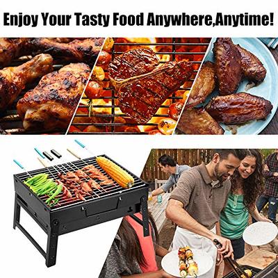 Charcoal Grill, BBQ Grill Folding Portable Lightweight smoker Grill,  Barbecue Grill Small desk Tabletop Outdoor Grill for Camping Picnics Garden  Beach