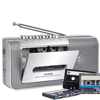 ahiya Portable Cassette Players Recorders FM AM Radio Walkman Tape Player  Built In Mic External Speakers Manual Record VAS Automatic Stop System 2AA