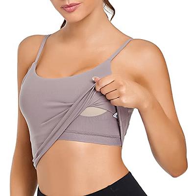 Lemedy Women Padded Sports Bra Fitness Workout Running Shirts Yoga Tank Top