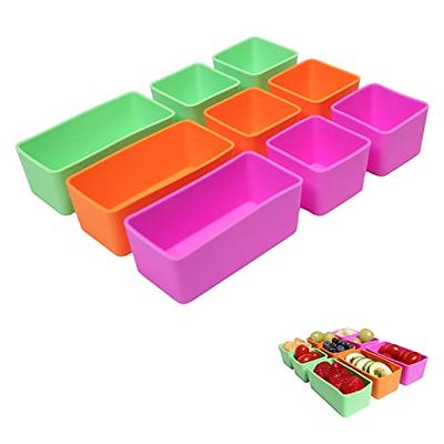 Rectangular Silicone Lunch Box Dividers 3pcs - Bento Box Divider 4x2x1.5  - Cupcake Baking Cups - Bento Box Accessories Meal Prep Containers