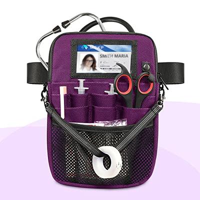 Nurse Fanny Pack, Multi-Compartment Nurse Bag Nursing Pocket Organizer Belt Nursing  Accessories Pouch Waist Pack for Nurses,Purple 