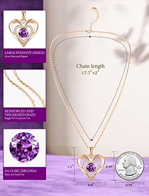 SHANGMAOYO Heart for Women Amethyst Jewelry Gifts Pendant Necklace  Necklaces & Pendants Pendants for Necklaces Women's Necklaces (Color : G,  Size 