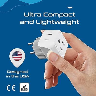 Ceptics Israel Plug Adapter - 2 in 1 Type H Adapter, US to Jersusalem Plug  Adapter - Israel, Palestine Travel Adapter Plug, - Dual USA Inputs, CE