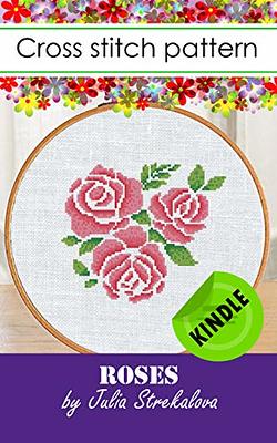 Embroidered Rose with and rosebuds on Stem Iron On Floral Patch Applique