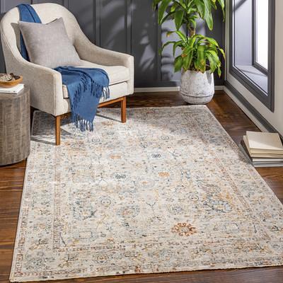 Hauteloom Arias Beige Blue Washable Area Rug