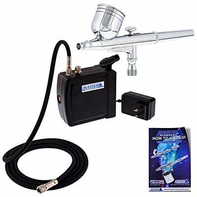 Master Pro Plus Ultimate Airbrush Set, Model 120 - Elite Level Spray Performance Dual-Action Gravity Feed Airbrush Kit with 3 Tips 0.2, 0.3 and 0.5 mm