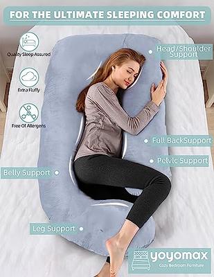 Pregnancy Pillow, G Shaped Full Body Pillow 57, Maternity Pillow Support  for Back, Legs, Neck, Hips for Pregnant Women with Removable Washable  Velvet Cover 