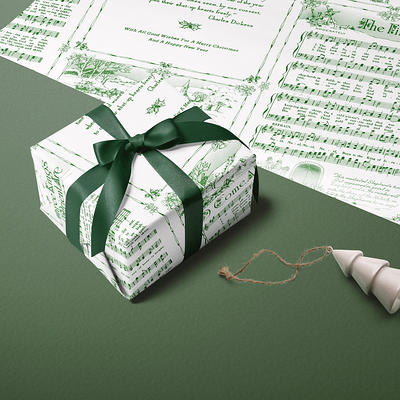 Christmas Carol Wrapping Paper Rolls  Green Vintage Holiday Music Sheets  Gift Wraps - Yahoo Shopping