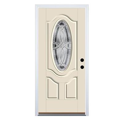 Entry Prehung Oval Glass Single Wood Door