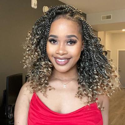 Goddess Boho Crochet Box Braids with Curly Ends - Pre-Looped Synthetic Hair  Extensions, 3X Braid Pack