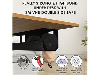 Scandinavian Hub Under Desk Cable Management Tray, Black Single 17in, Size: Twin