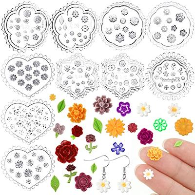 KEOKER Flower Polymer Clay Molds - 4 Pcs Flower & Leaf Clay Molds for  Jewelry Making, Daisy Miniature Clay Molds for Polymer Clay Earrings  Decoration