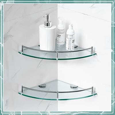 Cubilan Wall Mount Adhesive Corner Shower Caddy with Soap Holder