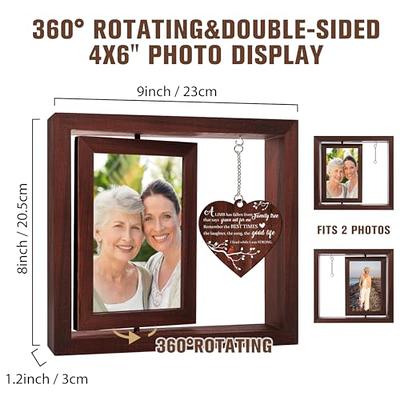 Mom Gifts Christmas Gifts for Mom From Daughter Son, Mother Picture Frame  Double-Sided Display 4x6 Photo with Warm Heart Pendant for Mom