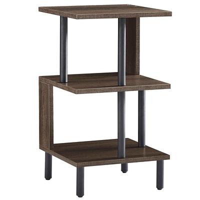 Hommoo End Table, Square Side Table Modern Night Stand with 2-Tier Storage  Shelf, Living Room Small Coffee Table, Wood Finish Bedside Table for