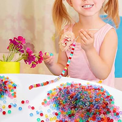 Yellow Glitter Plastic Craft Pony Beads 6x9mm Bulk Pack - Pony Bead Store