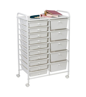 Honey Can Do 25 x 38 Gray & White 15 Drawer Metal Rolling Storage Cart -  Yahoo Shopping