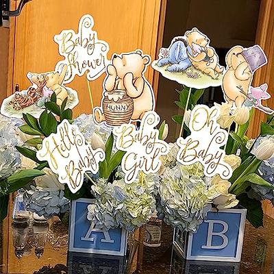 MEMOVAN 16pcs Classic The Pooh Centerpieces for Baby Shower Decorations  Winnie Centerpieces Sticks Oh Baby Winnie Table Toppers for Winnie Birthday