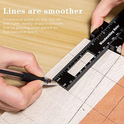 Precision Pocket Ruler 12 Inches Woodworking Scribing Ruler