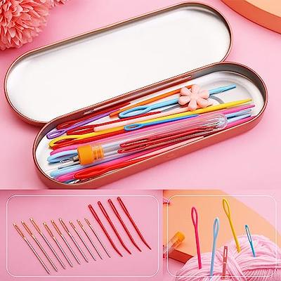 61pcs Yarn Needle Set, Bent Tapestry Needles for Crocheting, Plastic Sewing  Needles, Big Eye Blunt Needles with Colorful Knitting Stitch Markers and