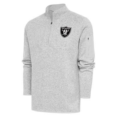 Las Vegas Raiders Antigua Team Logo Throwback Affluent Polo - Heather Gray