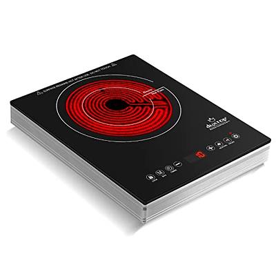  GIHETKUT Electric Cooktop, Built-in 4 Burners Electric Stove Top  by Knob, Hot Plate Electric Control with 9 Power Levels, Child Safety Lock  & 99mins Timer, 220-240V, 7200W: Home & Kitchen