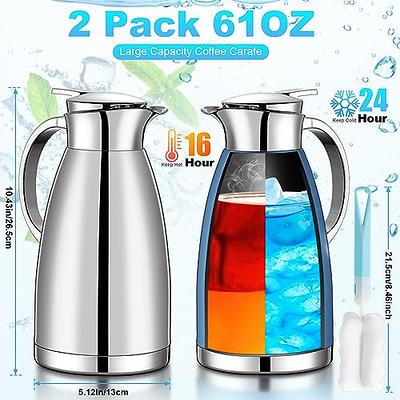 50oz Thermal Coffee Carafe Insulated Coffee Thermos Airpot, Stainless Steel  Coffee Carafes For Keeping Hot, Double Walled Insulated Vacuum Flask Pot,  Tea Water Coffee Hot Beverage Dispenser, Silver 