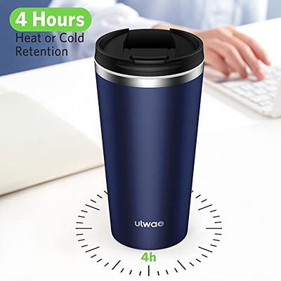 ulwae Insulated Coffee Mug with Ceramic Coating, 18oz Travel Mug with  Leak-proof Lid, Vacuum Double-wall Tumbler, Stainless Steel Thermal Cup for  Tea, Hot Cocoa, Cold Beverage, Ice Drinks - Yahoo Shopping