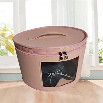 Hat Box Organizer Round Travel Hat Boxes Foldable Hat Storage Bag with Dustproof Lid Hat Storage Box Hat Boxes D