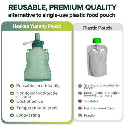 haakaa Yummy Pouch Reusable Baby Food Pouch, Reusable Pouches for Toddlers  Kids Squeezable Pouch, Washable Freezer - Make Homemade Organic Food for  Babies/Toddlers, 4oz, 2 Pack,6m+(Pea Green) - Yahoo Shopping