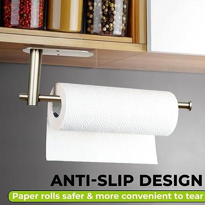 Paper Towel Holder - Self-Adhesive or Drilling, White Wall Mounted Paper  Towel Rack for Kitchen, SUS304 Stainless Steel Kitchen Roll Holder Under