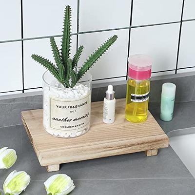 Wood Pedestal Plant Stand, Plant Pot Soap Stand, Wood Riser Soap Tray for  Kitchen Sink, Dish Soap Tray for Kitchen Bathroom Counter, Counter Soap Dish  Decor- Set of 2 